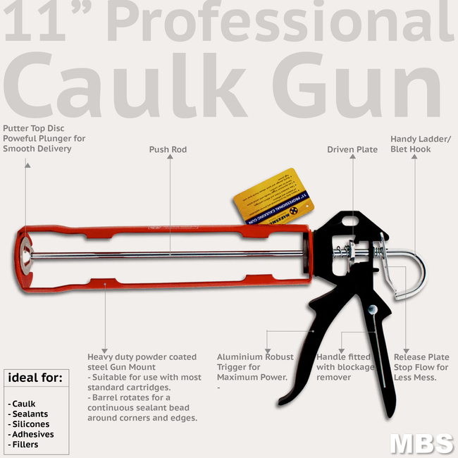 11" Heavy Duty Professional Caulk Gun