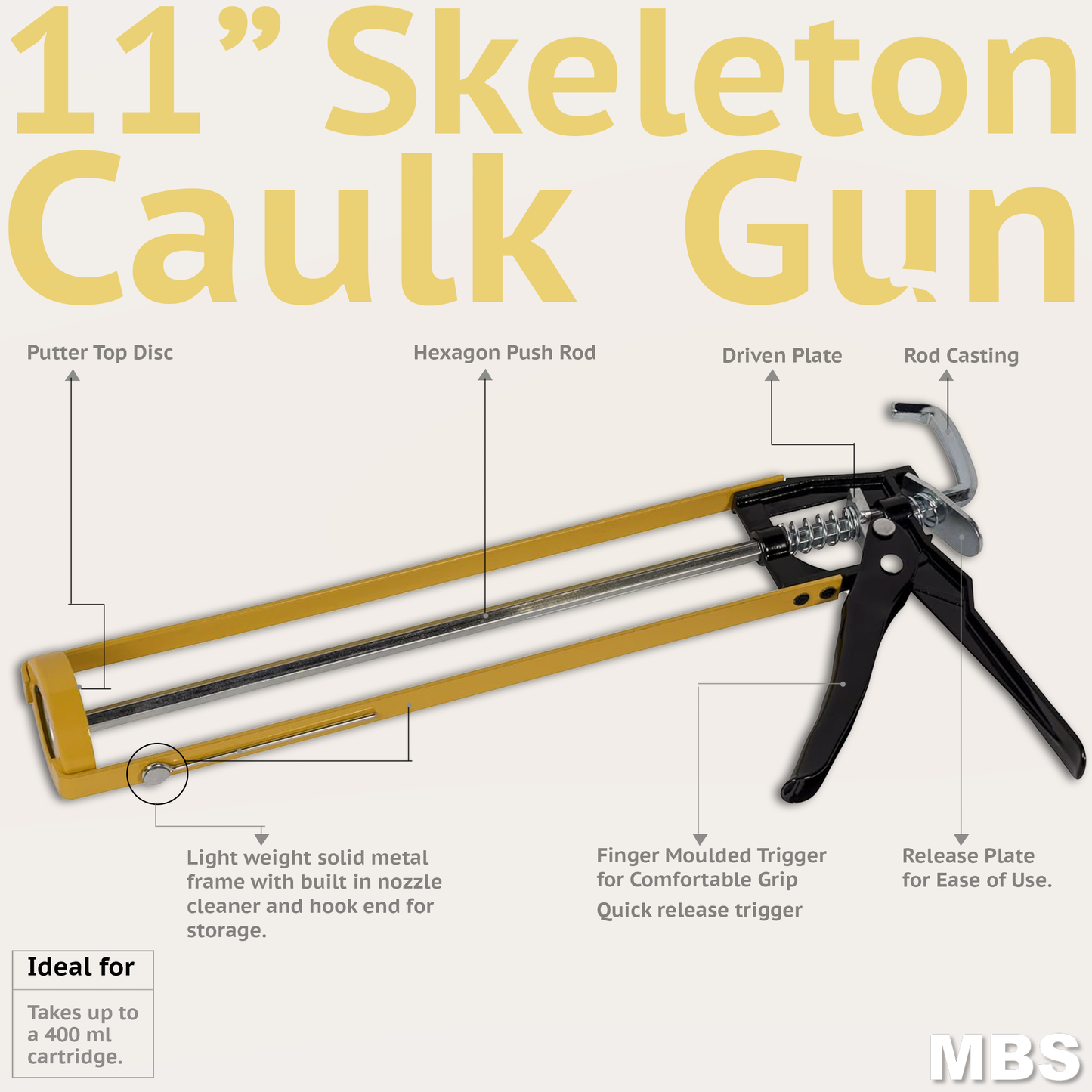 Roughneck Skeleton Type Caulking Gun 11" (280mm)