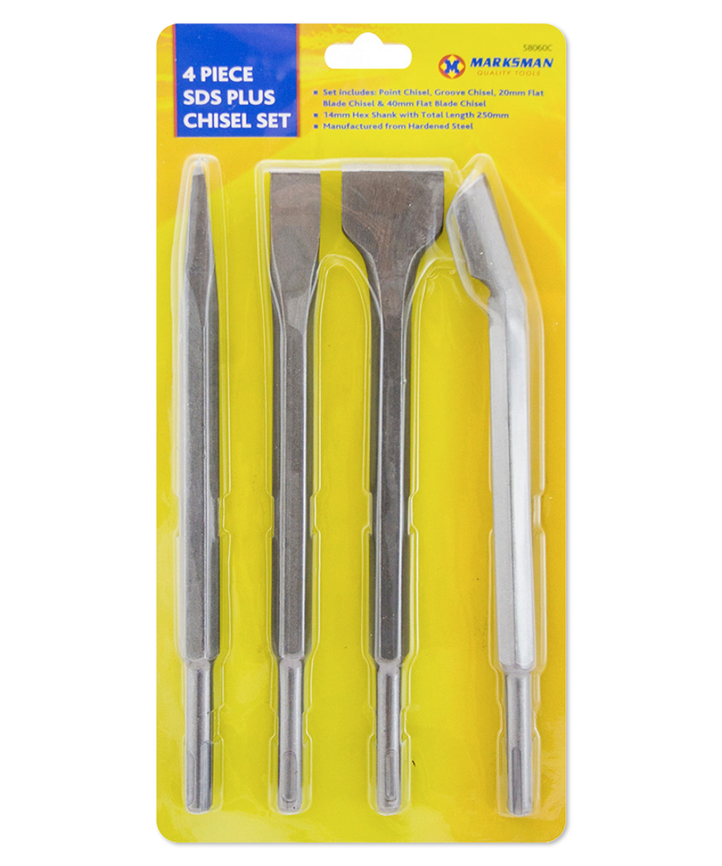 SDS Plus Chisel Set, 4 Piece