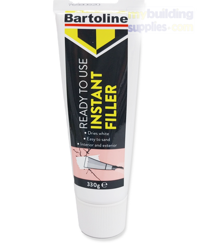 Bartoline Ready to Use Instant Filler Tube, 330g. Ready to Use Instant Filler is suitable for interior and exterior use. Ideal for repairs to plaster, plasterboard, brick, wood and stone. Easy to use and sand down. Dries white. 