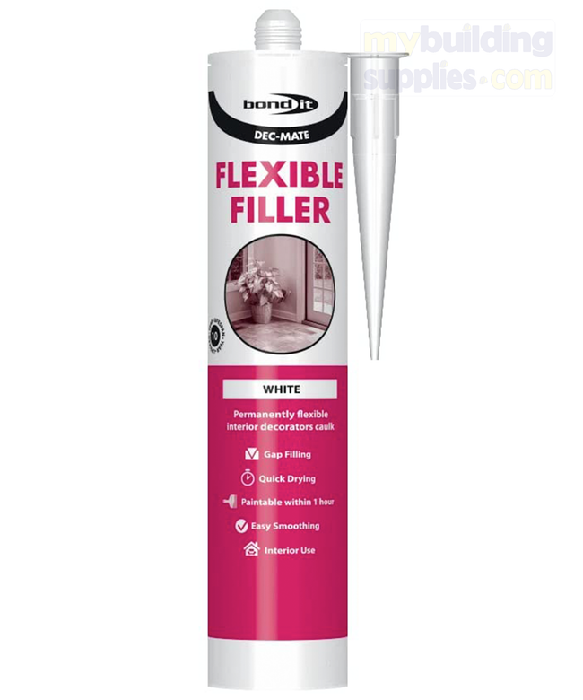 Bond-it Dec Mate Flexible Decorators Caulk - White, 300ml