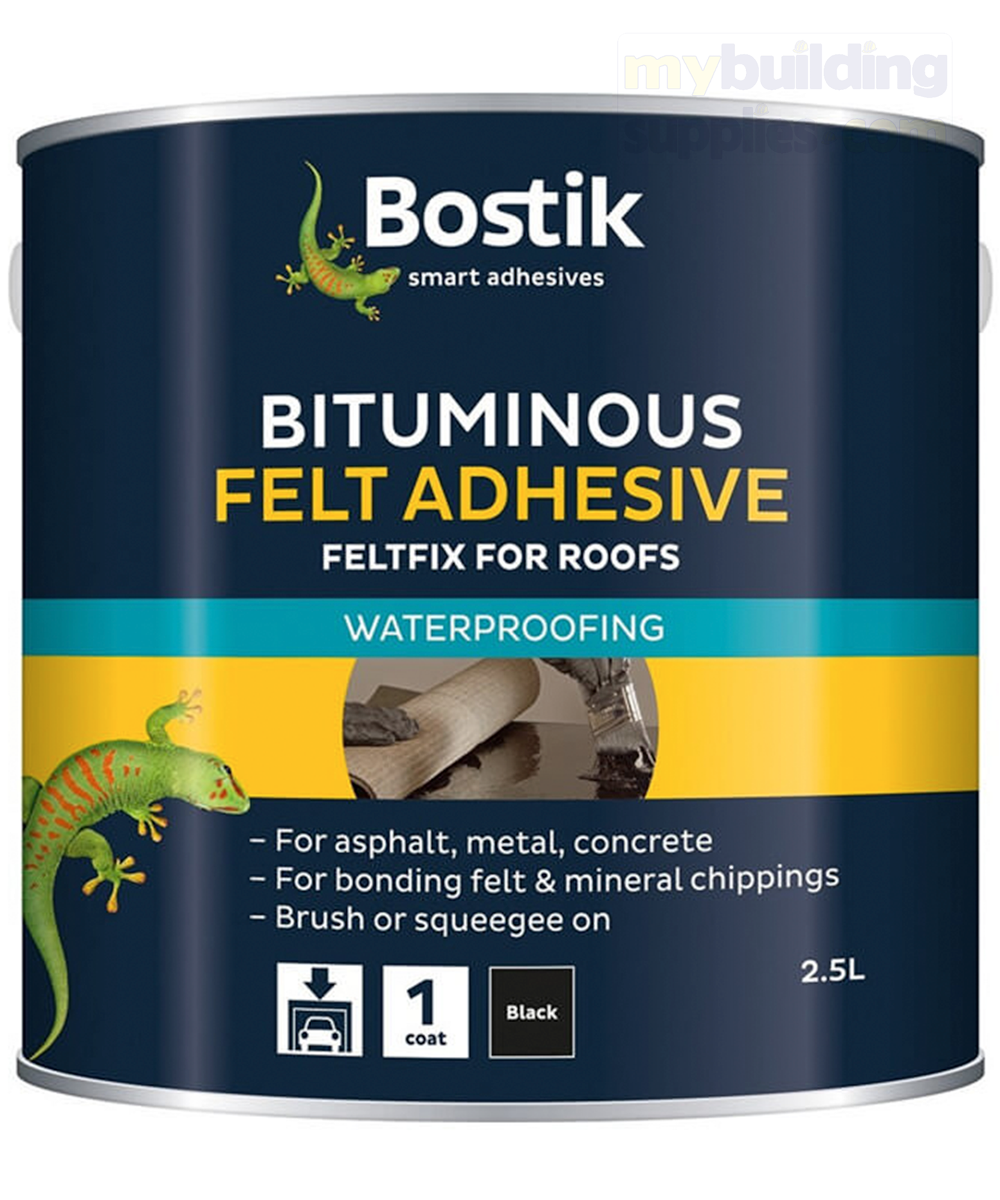 Bostik Feltfix Bituminous Roof Felt Adhesive - 2.5L, 5L