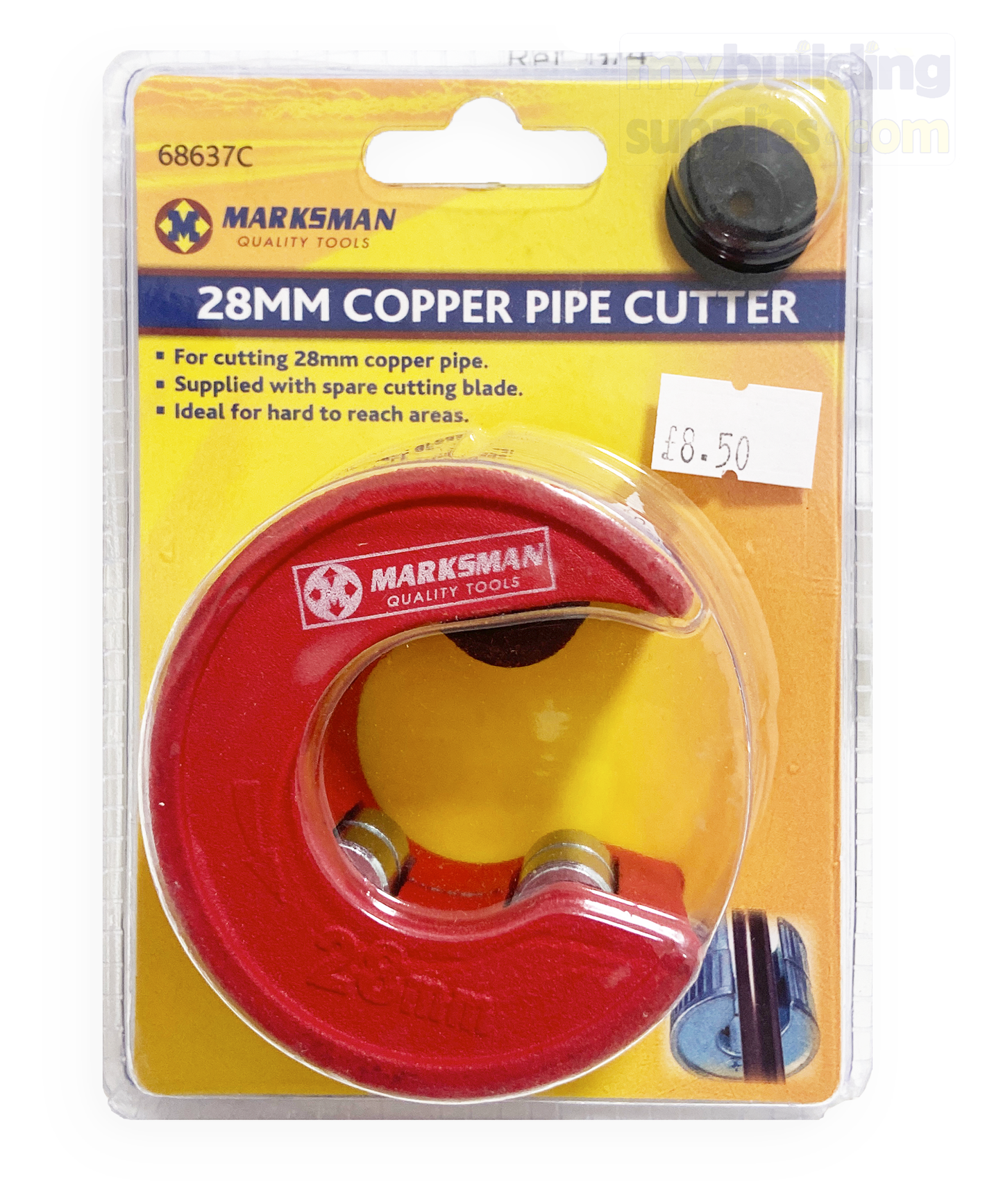 Heavy Duty Copper Pipe Cutter 15mm, 22mm, 28mm with Spare Cutting Blade