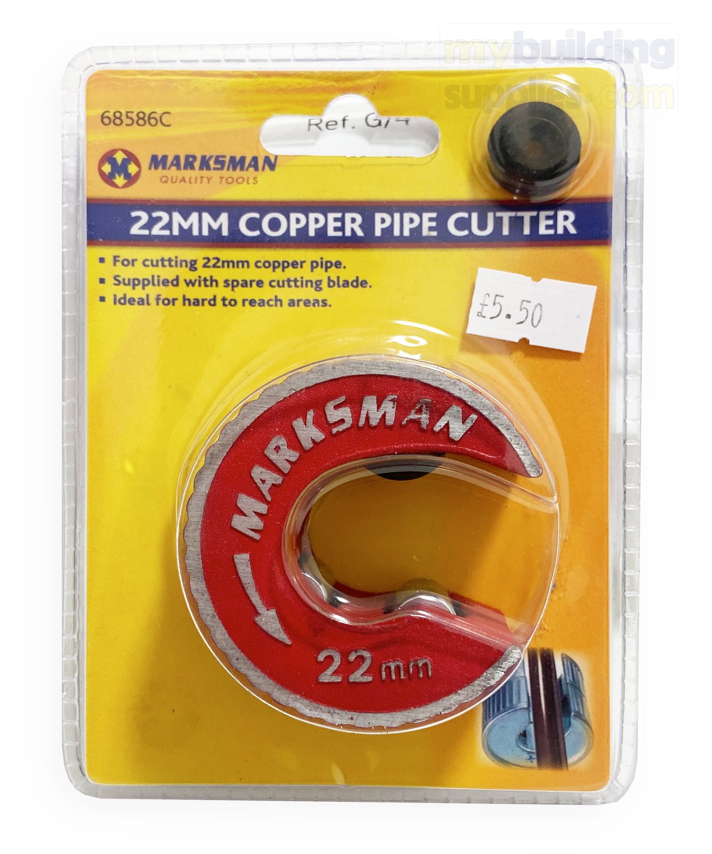 Heavy Duty Copper Pipe Cutter 15mm, 22mm, 28mm with Spare Cutting Blade