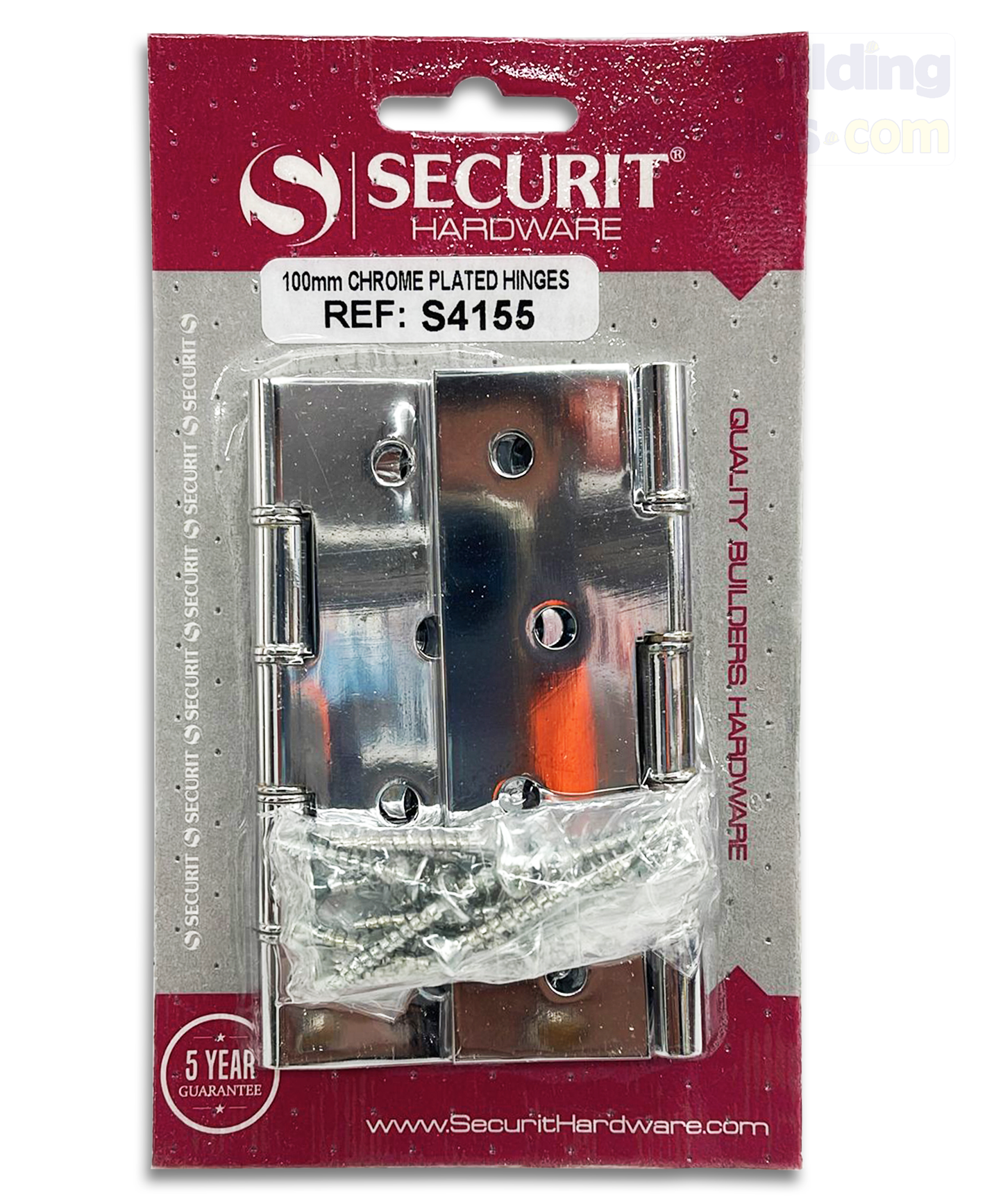 Securit s4155 Chrome Plated Hinges 100mm