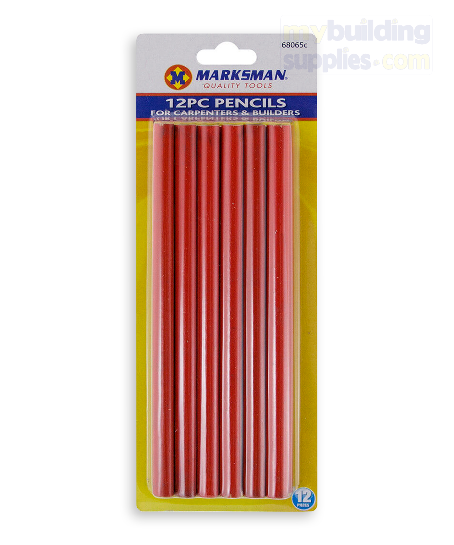 Carpenter Pencils 12pc of 175mm (7") Oval Shaped