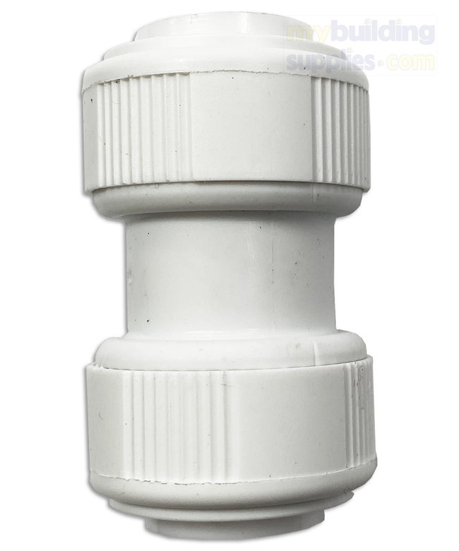 22mm Push-Fit White Straight Connector