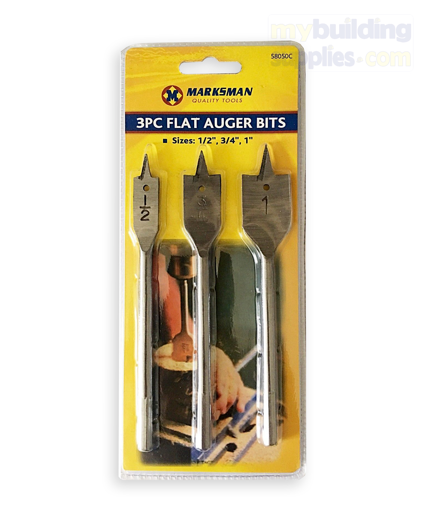 Marksman Flat Auger Drill Bits Set 3pc