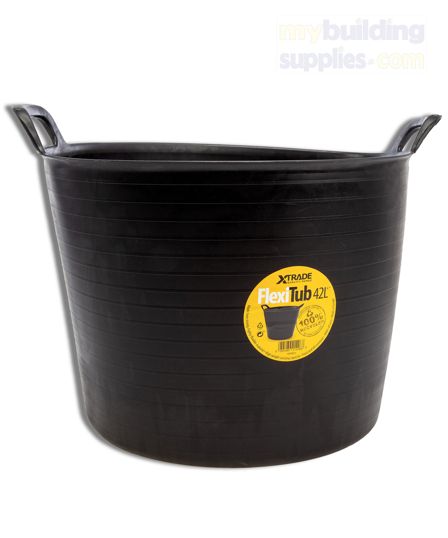 XTrade X0900035 FlexiTub Black 42L - 100% Recycled Material The XTrade X0900035 is a 42 Litre capacity, Black Flexible Tub with an almost endless amount of uses.  Made from a strong highly flexible material. High weight carrying capacity Frost and UV resistant 1000s of uses.