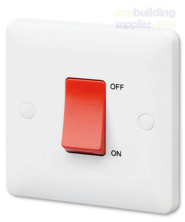 45A DP Switch Square White