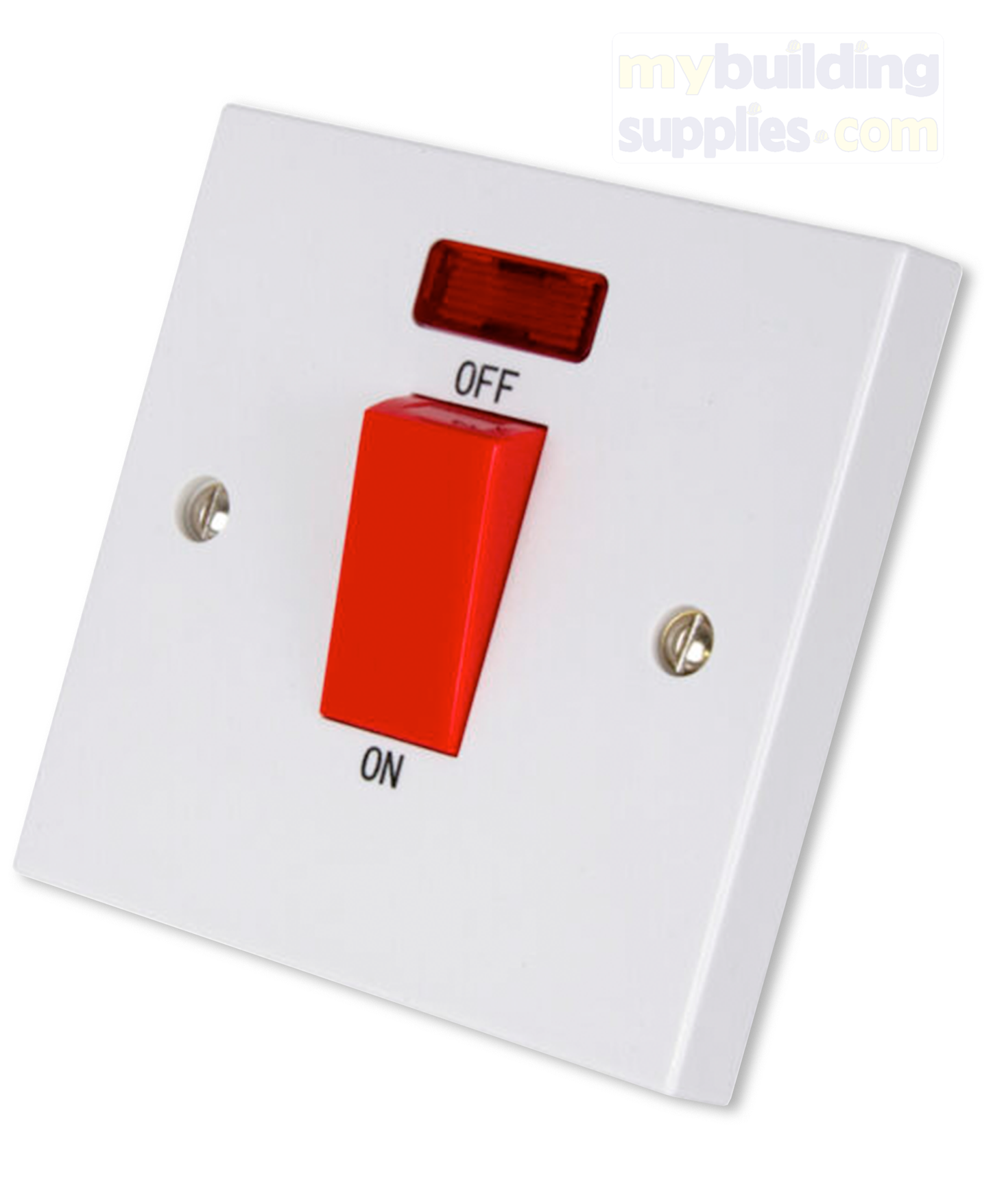 45 Amp DP Switch with Neon Light Square White