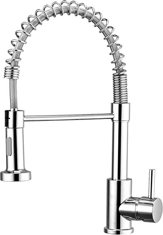 Modern pull down spray kitchen tap crome