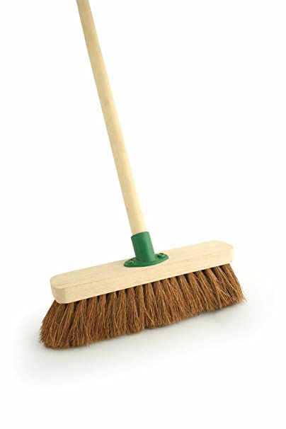 12" - Soft Coco Broom with Handle and Bracket