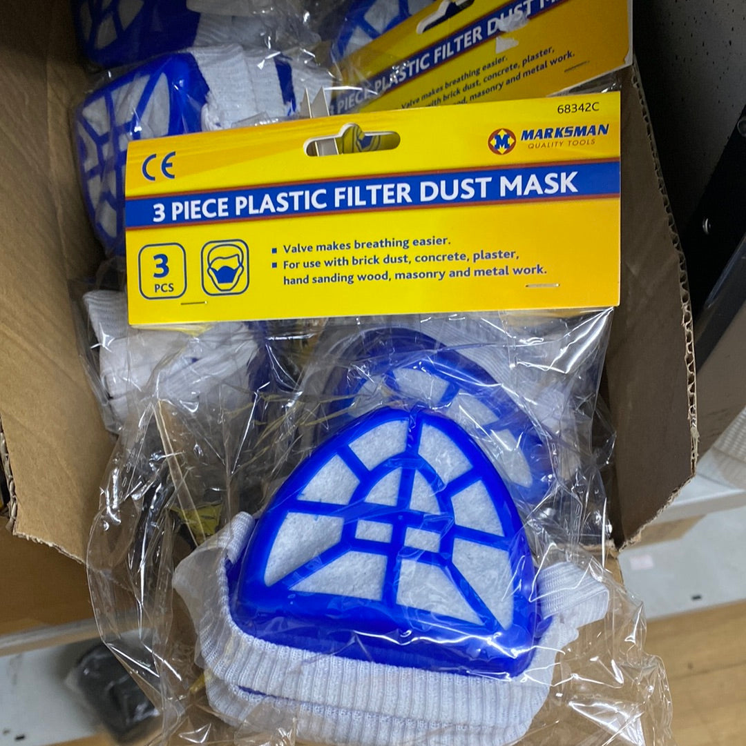 3PC Plastic Filter Dust Mask