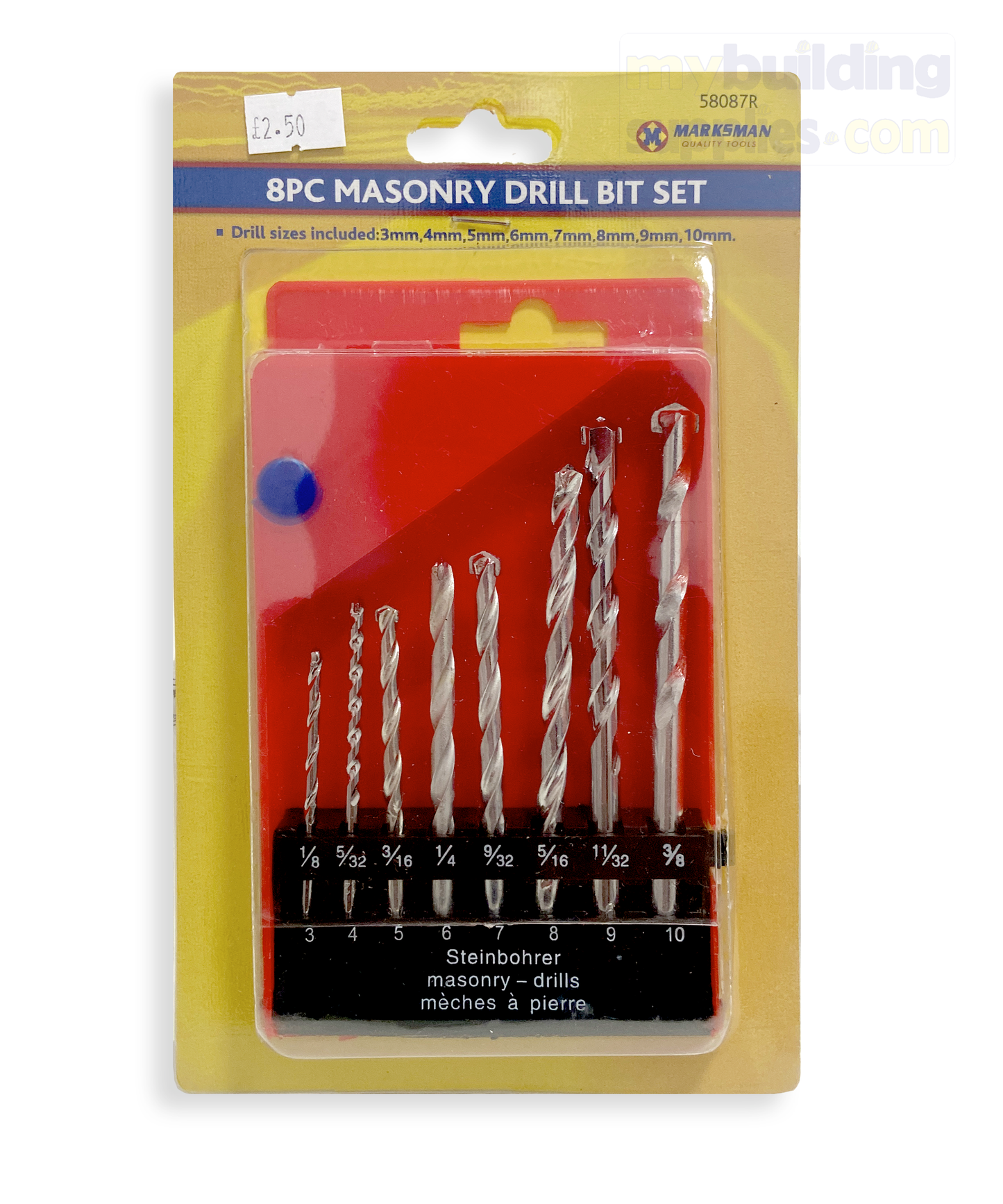 8pc Masonry Drill Bit Set