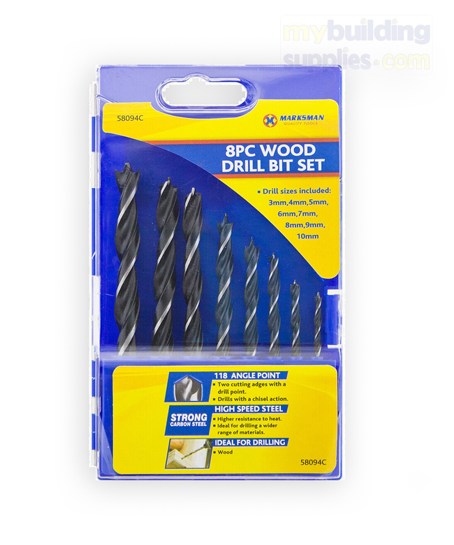 8pc Wood Drill Bit Set