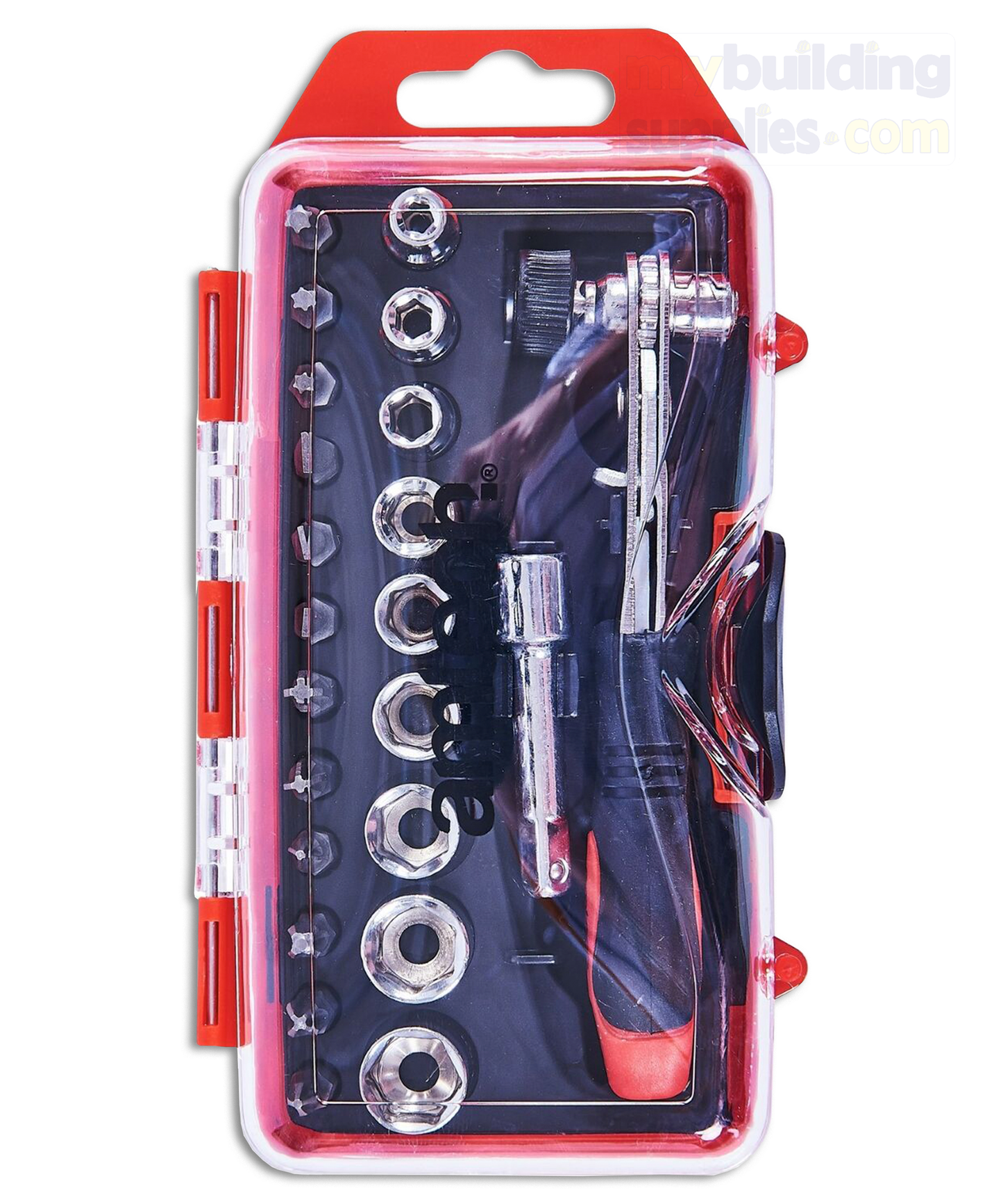 Amtech 23pc Offset Ratchet Handle Bit & Socket Set