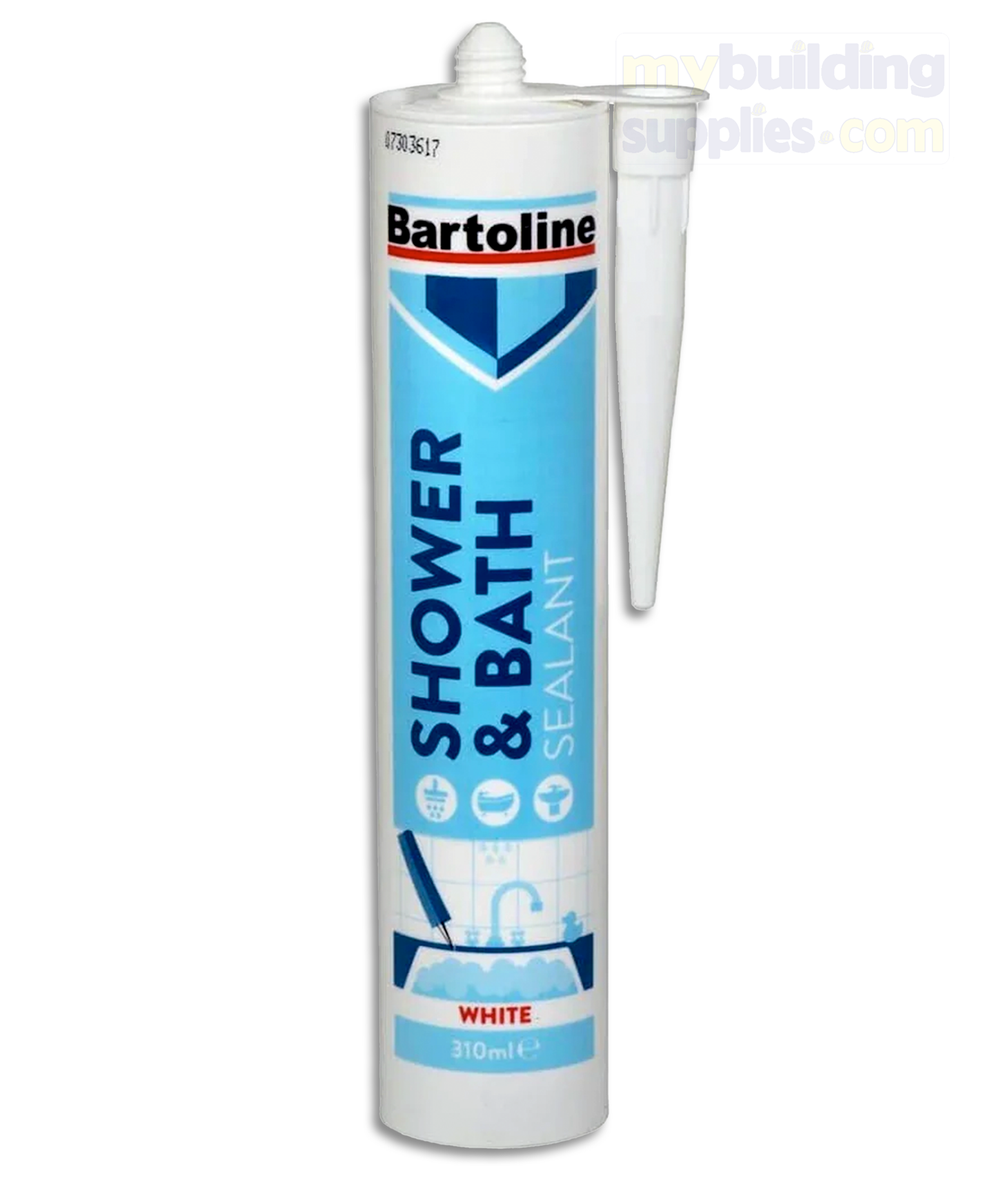 Bartoline Shower & Bath Sealant - White, 310ml Cartridge