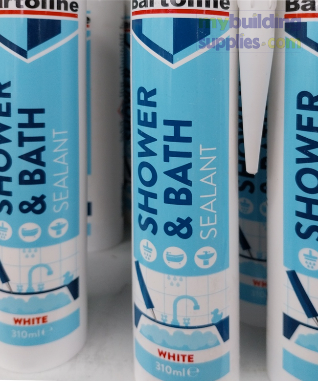 Bartoline Shower & Bath Sealant - White, 310ml Cartridge