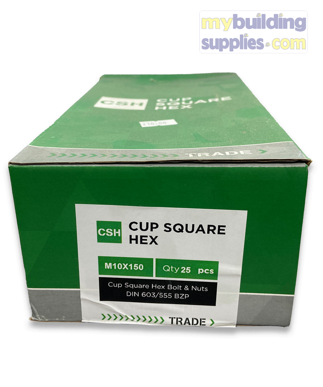 CSH Cup Square Hex M10 x 150 - QTY 25 pcs