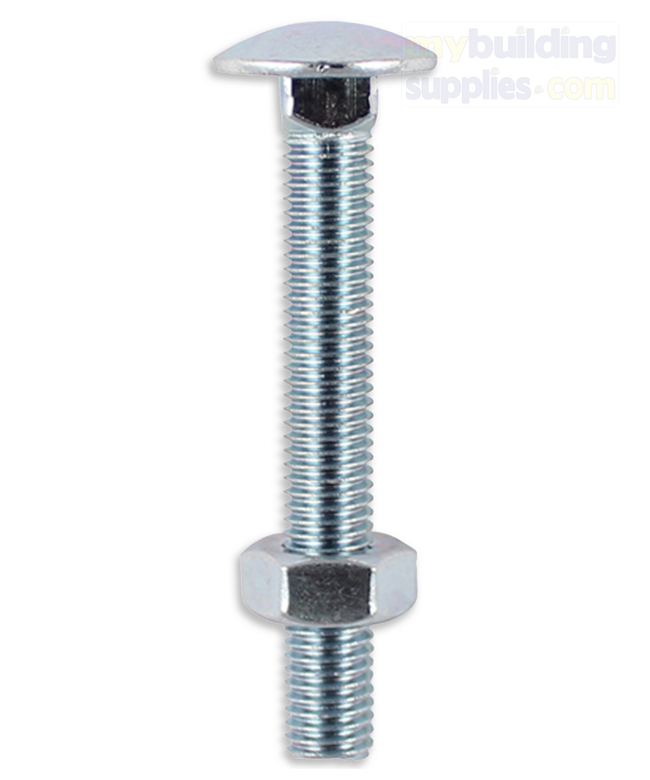 Carriage Bolts & Hex Nuts - Zinc M10 x