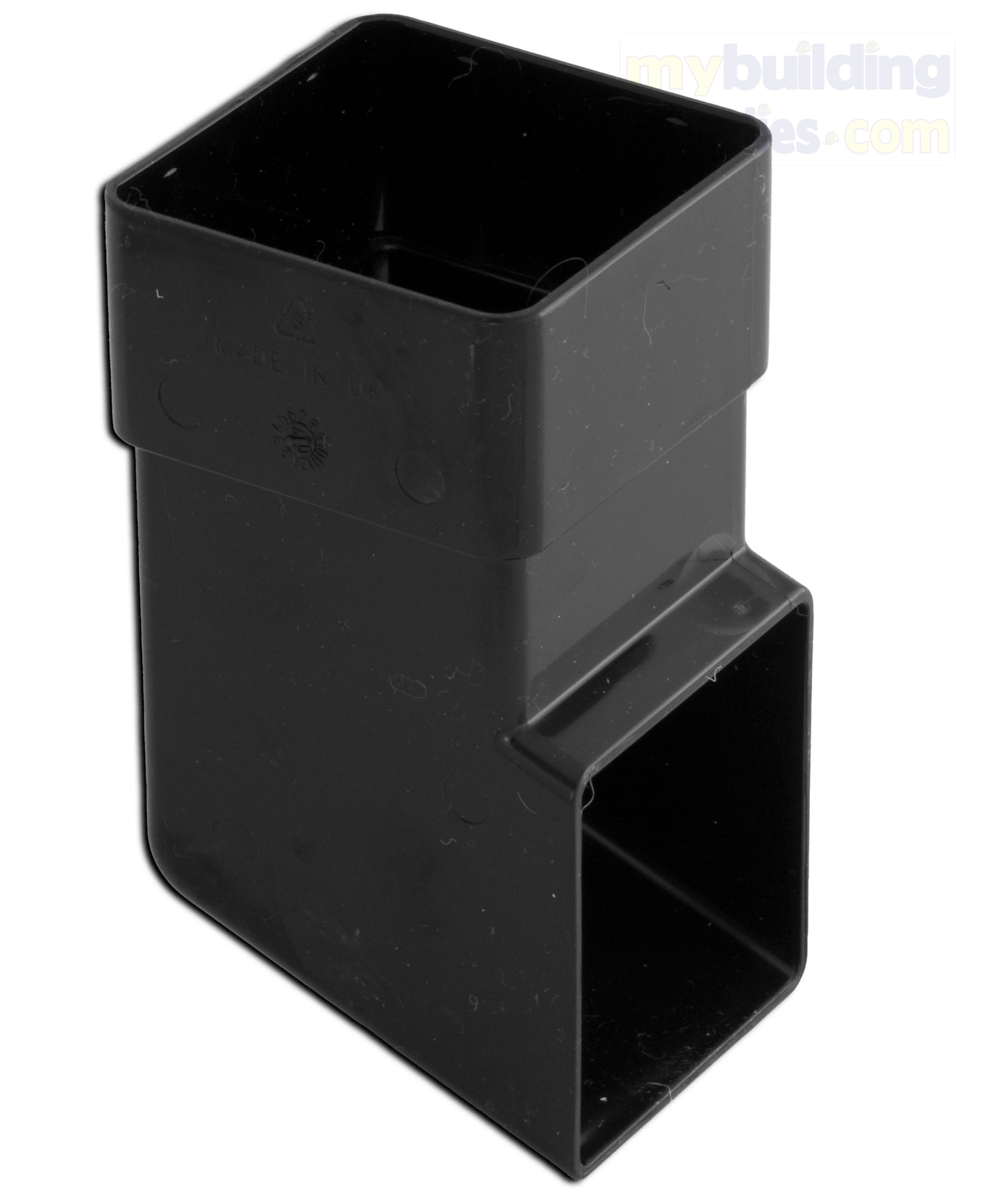 Down Pipe Square - 65mm Square Line Downpipe Shoe - Black