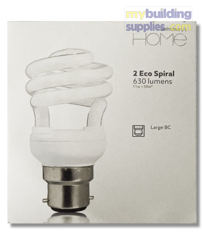 Eco Spiral 2 Pack Lightbulb 630 Lumens 11w