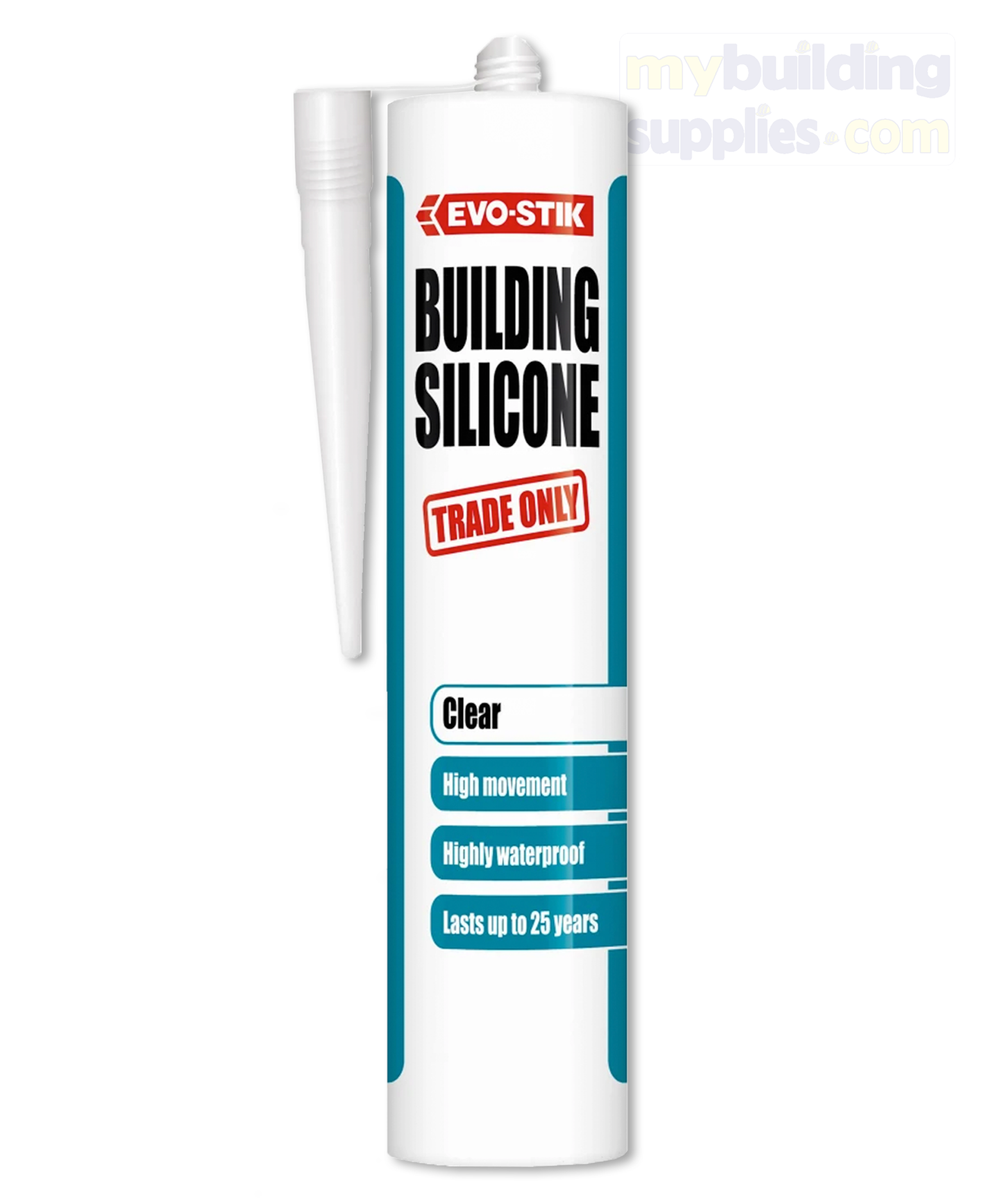 Evo-Stik Building Silicone Sealant Clear, 290ml