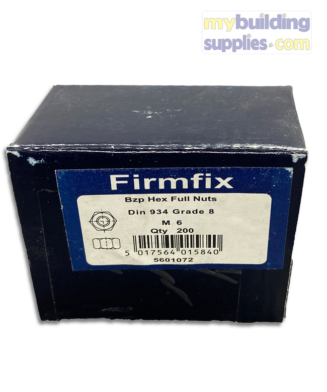 FirmFix BZB Hex Full Nut M6 Grade 8 - QTY 200