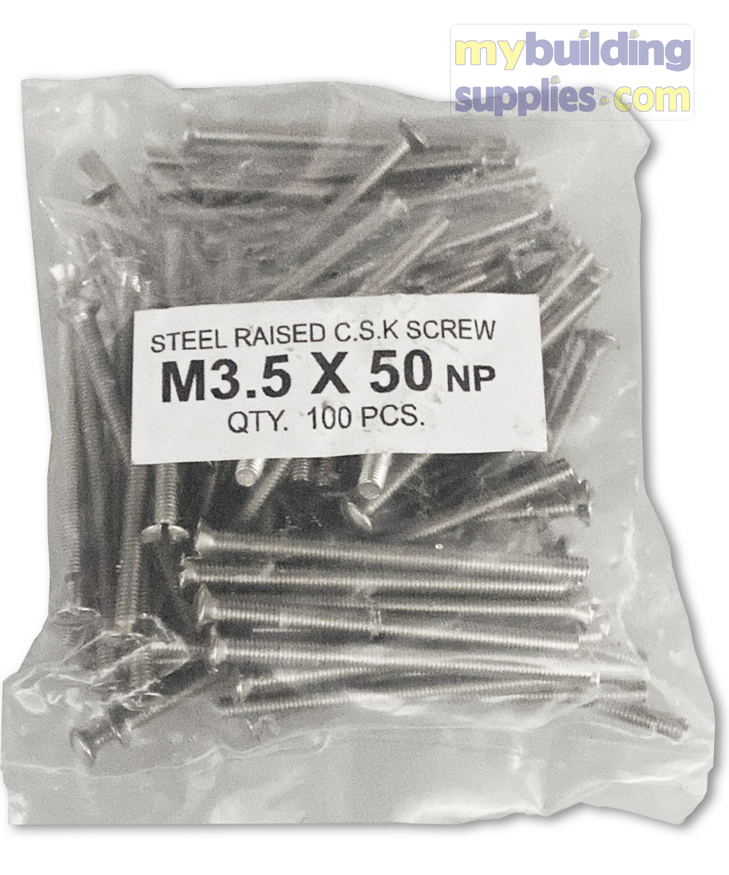 M3.5 x 50 Steel Raised CSK Screws x100