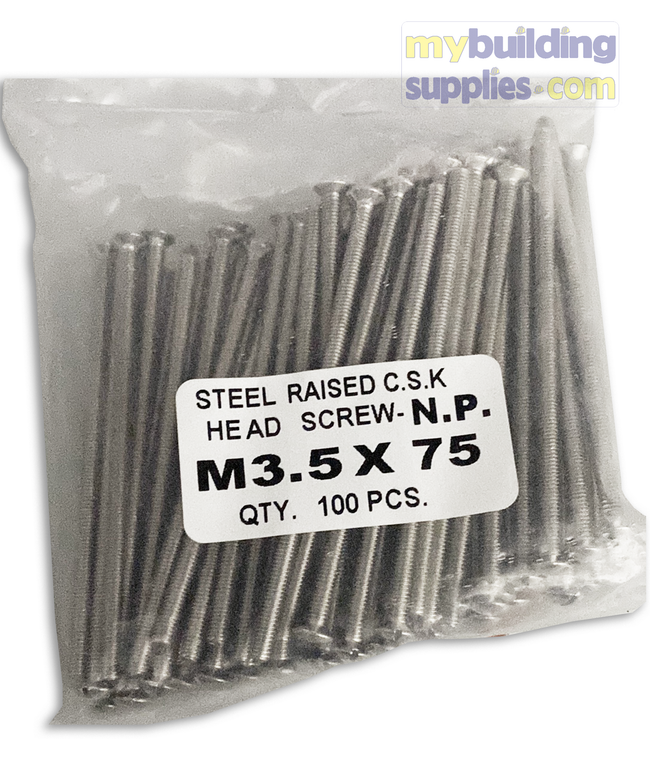 M3.5 x 75 Steel Raised CSK Screws x100