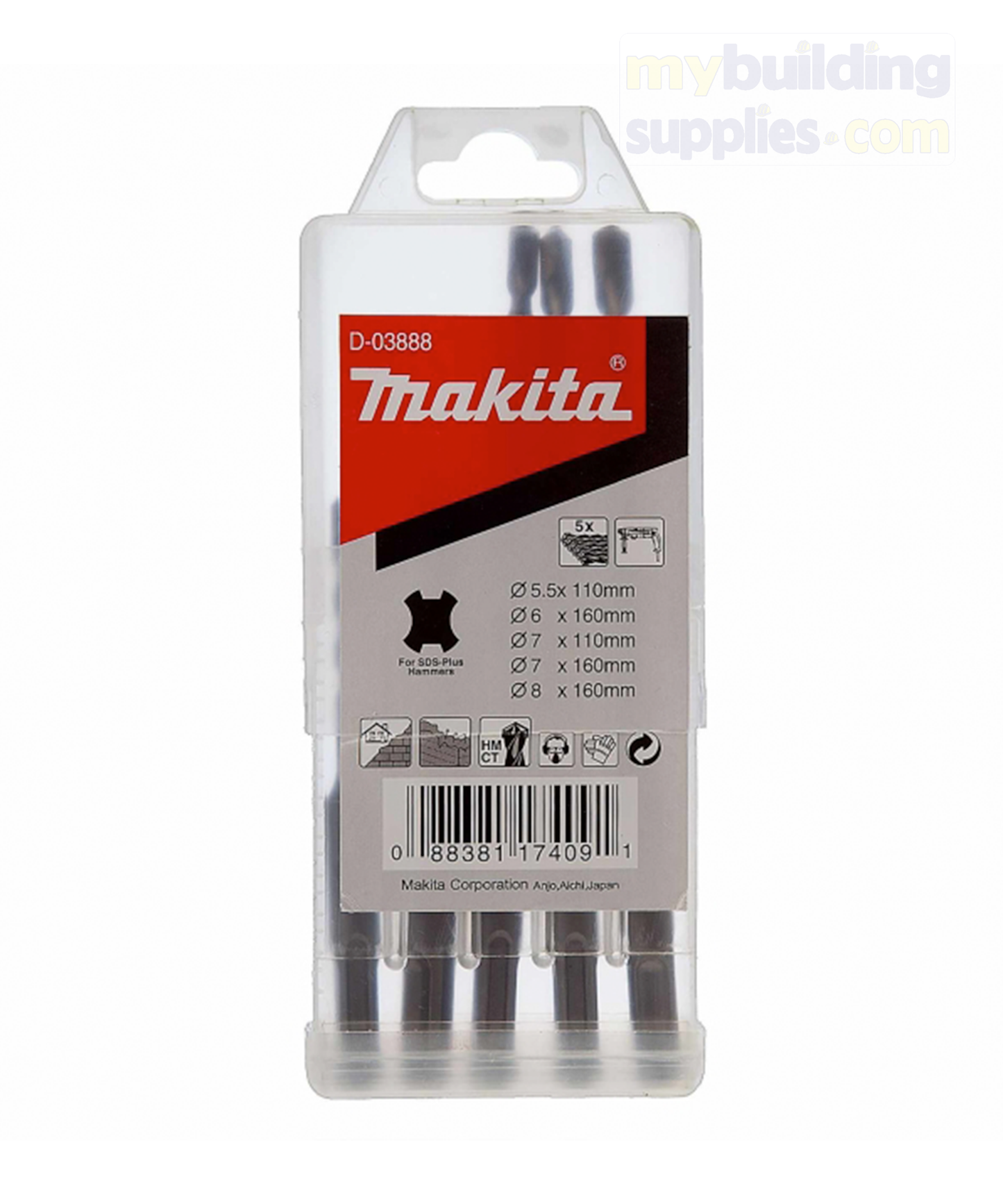 Makita 5PC SDS Drill bits