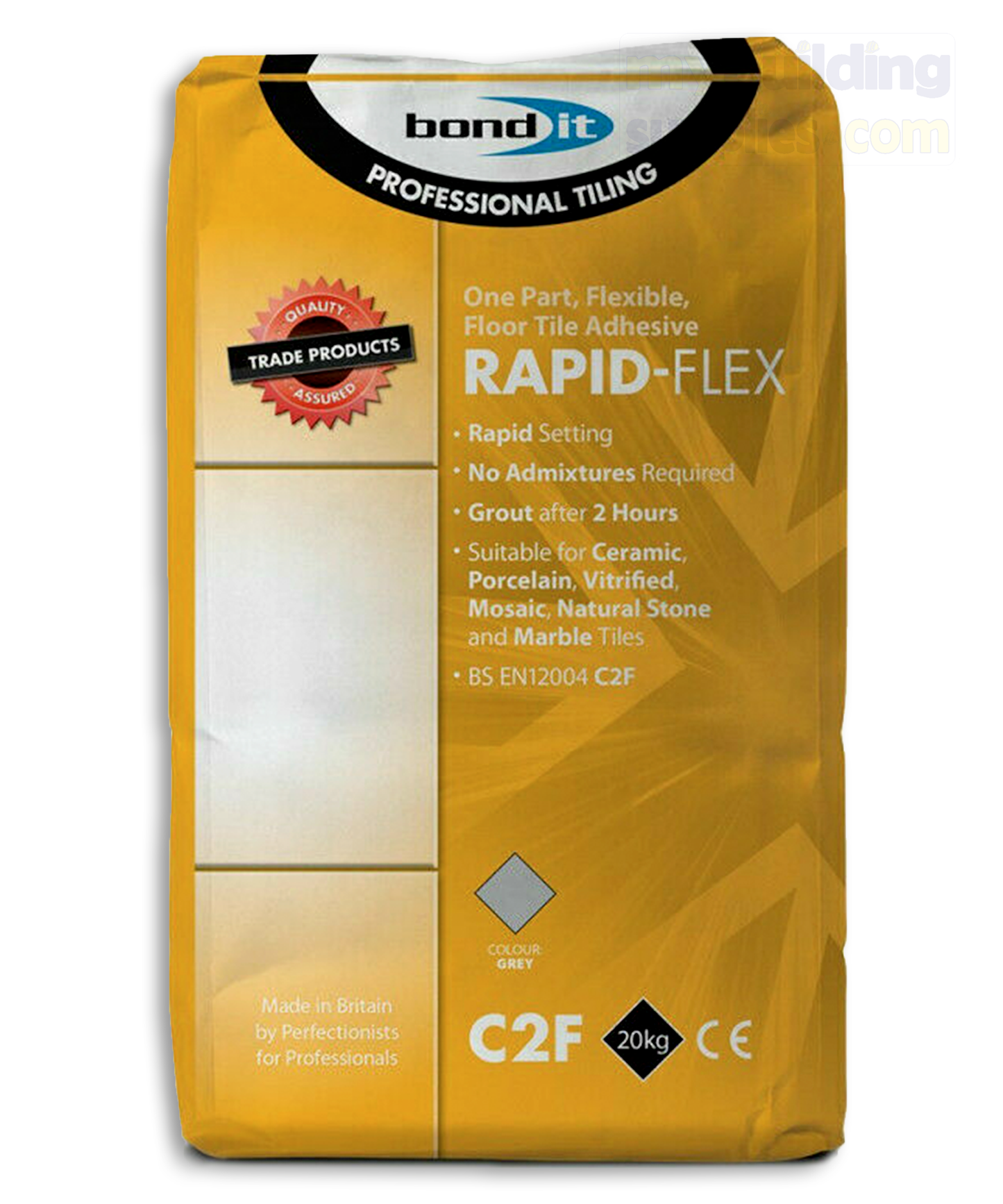 BOND IT Rapid-Flex لچکدار ریپڈ سیٹنگ وال اور فلور ٹائل چپکنے والی 20 کلو گرام - گرے