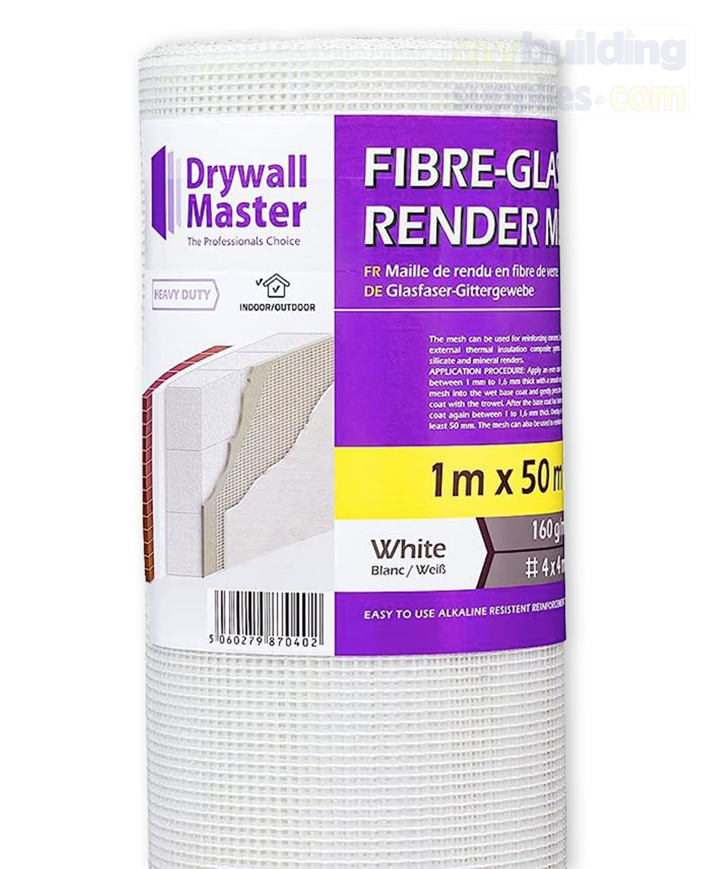 Drywall Master Fibre Glass Render Mesh DM22415, 1m x 50m