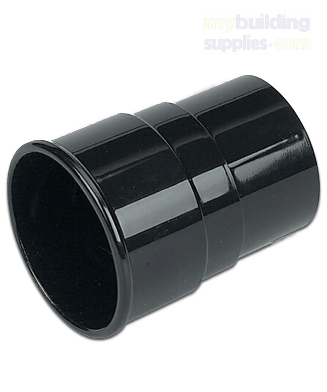 Round Downpipe Socket Black 63mm