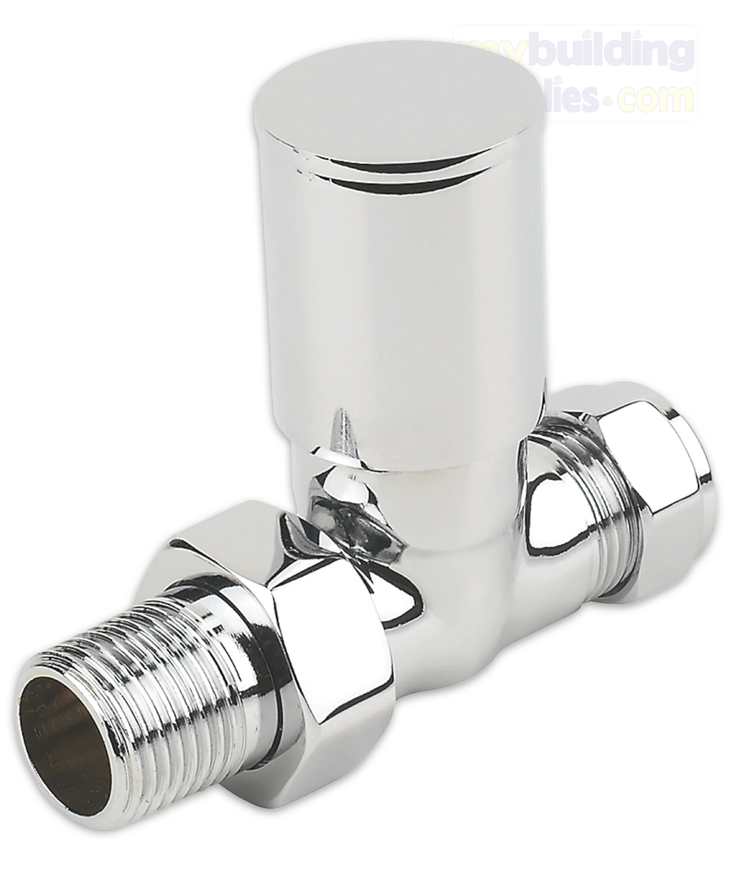 Smooth Head Straight Radiator Valves Pair