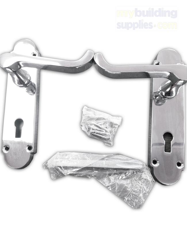 Victorian Scroll Epsom Latch Lock, Chrome Finish