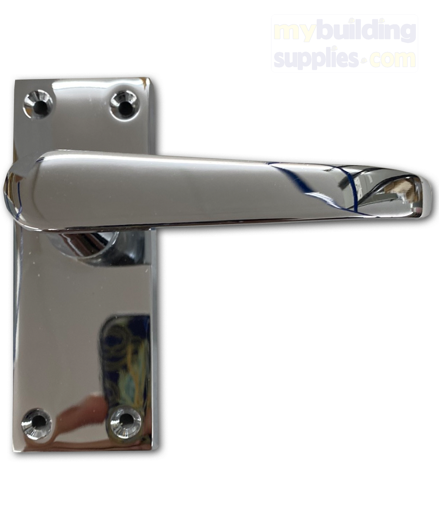 Victorian Straight Lever Latch Handle Chrome Small Door Handle Set