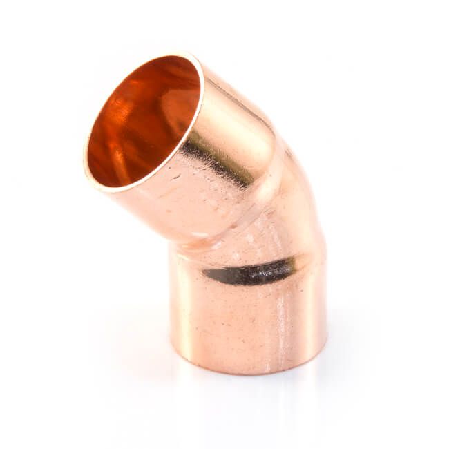 45 degree copper elbow 22mm